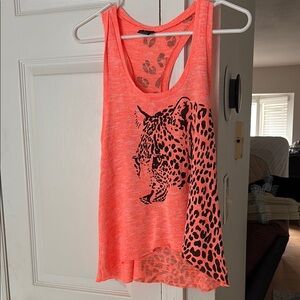 Stranded Pink Graphic Asymmetrical Tank Top